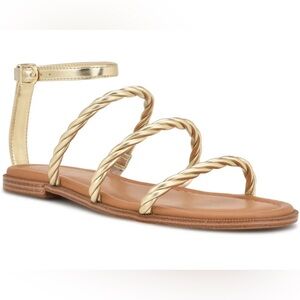 Nine West Gold Braided Sandals